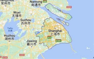 Waar op de kaart ligt Shanghai china